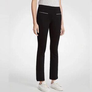 Ann Taylor Zip Pocket Kick Crop Leggings Black Petite Small